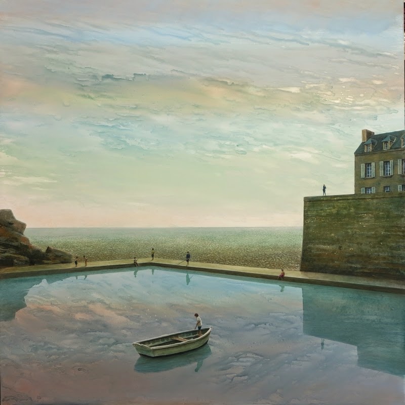 La récréation. Oil on board