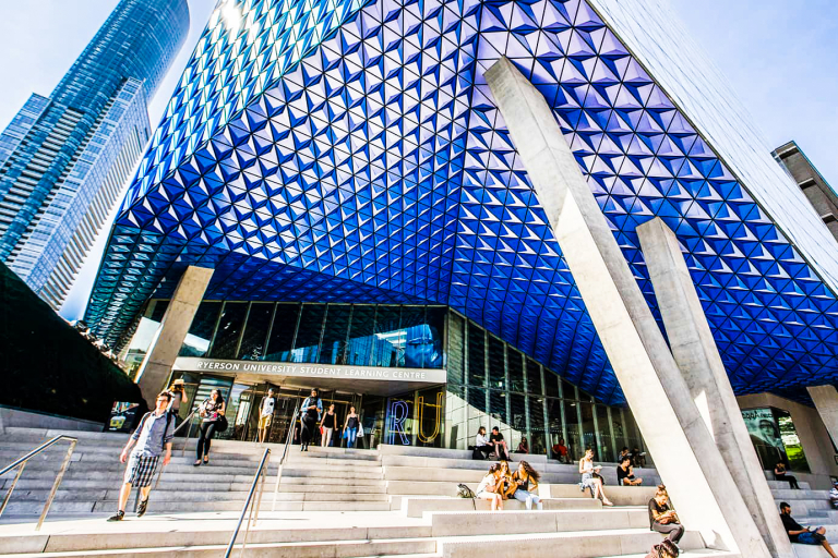 an outside view of the Ryerson Student Learning Centre