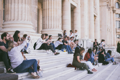 group-people-front-historical-building